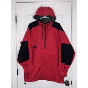 Columbia Sportswear Nylon Jacket‎ Hooded Half Zip Pullover dark red Mens S